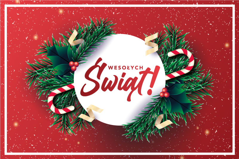 Podkładki na stół swiateczne Czerwone tło w białe kropki - TenStickers