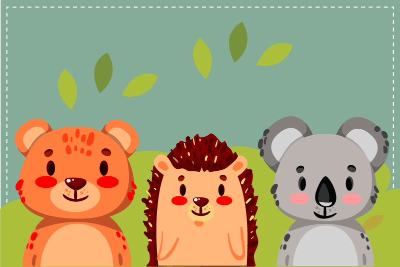 Podkładka na stół dla dzieci przyjaciele zwierząt - TenStickers