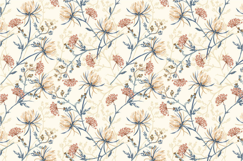 Podkładki na stół nowoczesne Zestaw starych kwiatów - TenStickers