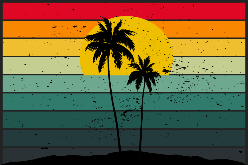 Podkładka na stół oryginalna tropikalny zachód słońca - TenStickers