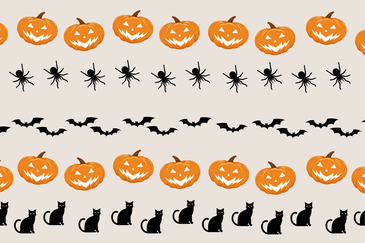 Podkładka na stół halloween kot z dyni i pająkiem - TenStickers
