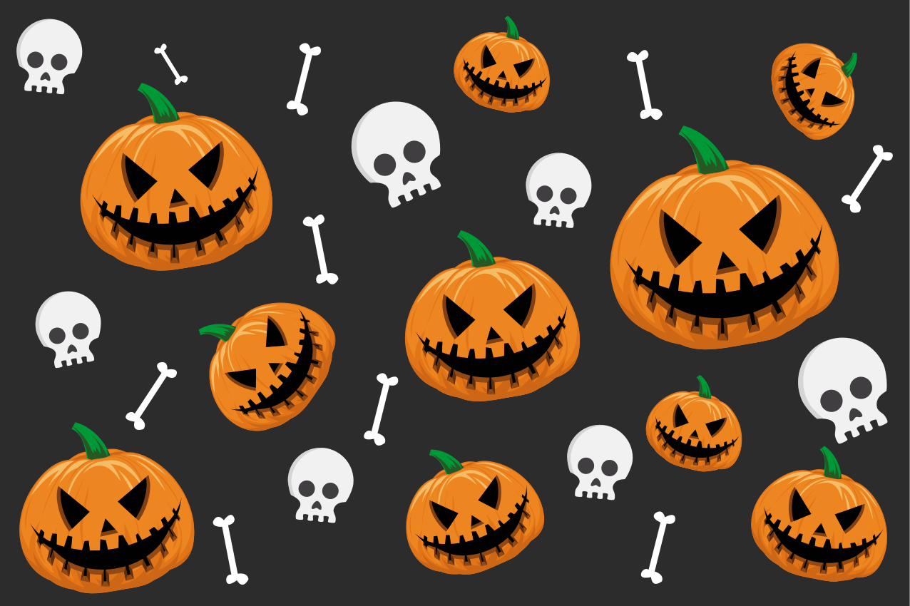 Dynie i kości halloweenowe podkładki - TenStickers
