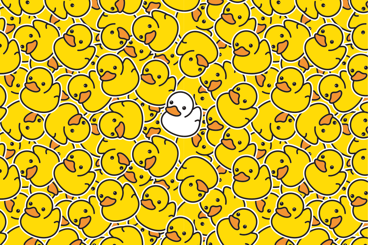 Podkładki na stół nowoczesne Inna urocza biała kaczka - TenStickers