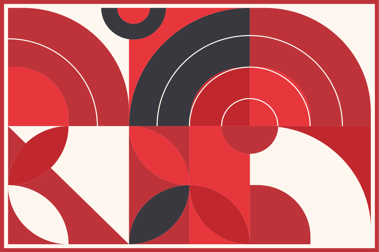 Oryginalna podkładka na stół Czerwona geometryczna sztuka - TenStickers