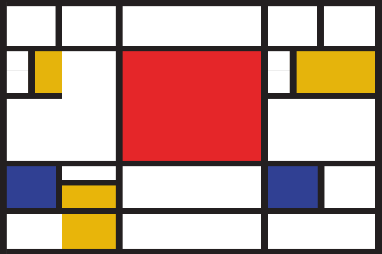 Oryginalne podkładki pod talerze Sztuka geometryczna mondrian - TenStickers