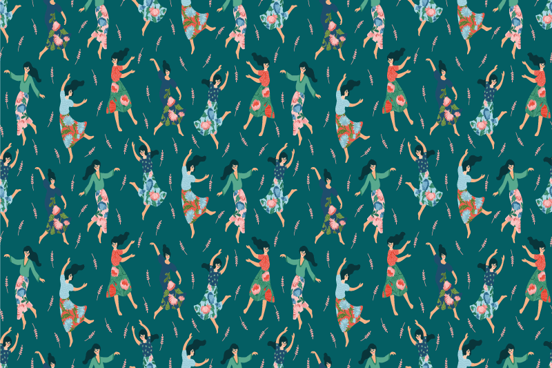 Podkładka na stół oryginalna motyw tańczących kobiet - TenStickers