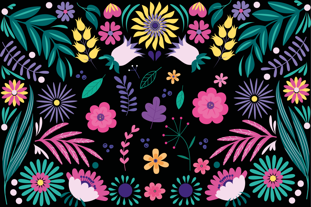 Podkładka na stół Kolorowa kompozycja kwiatów - TenStickers