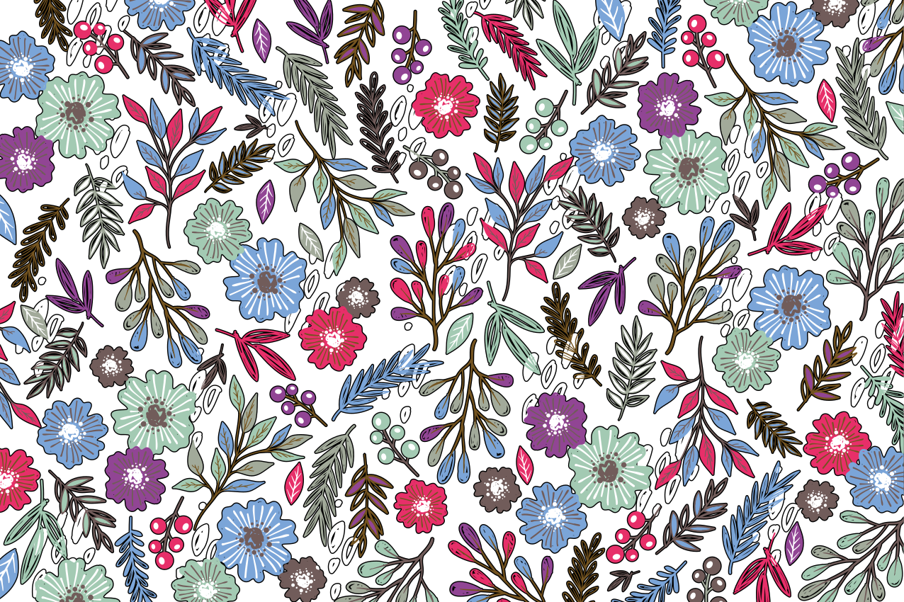 Podkładka na stół nowoczesna Eksplozja tradycyjnych kwiatów - TenStickers