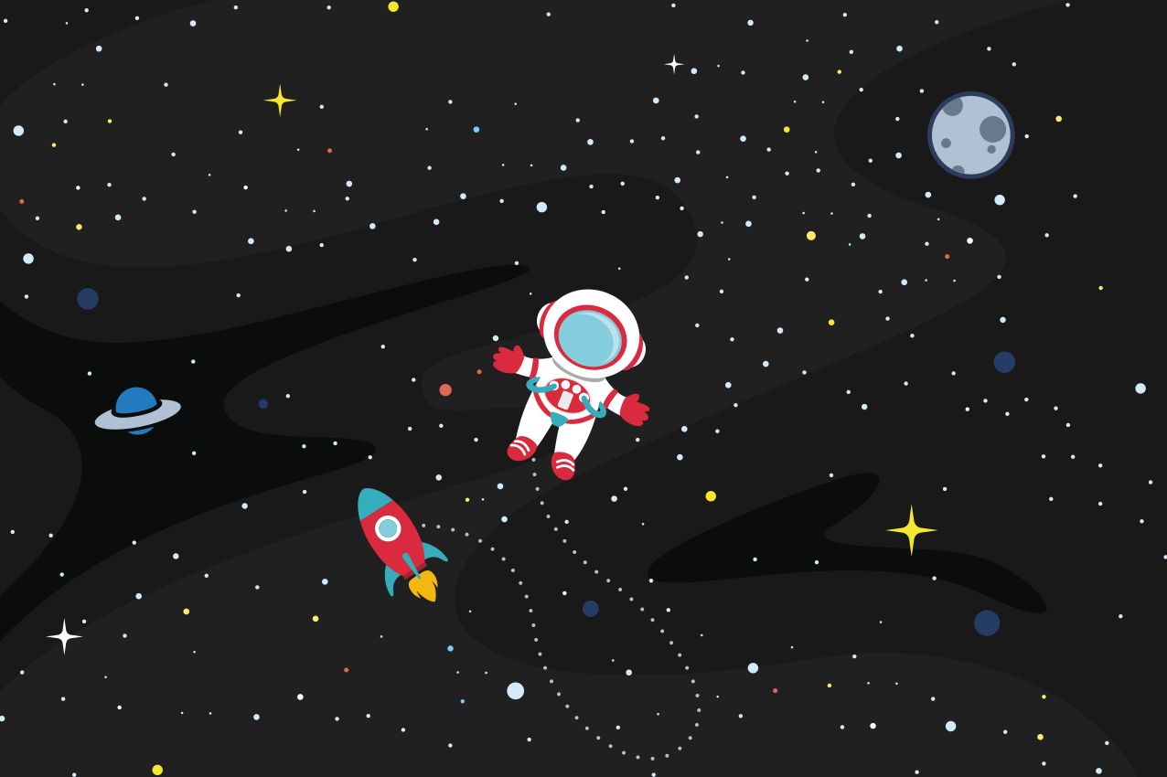 Oryginalna podkładka na stół Samotny kosmita z rakietą - TenStickers