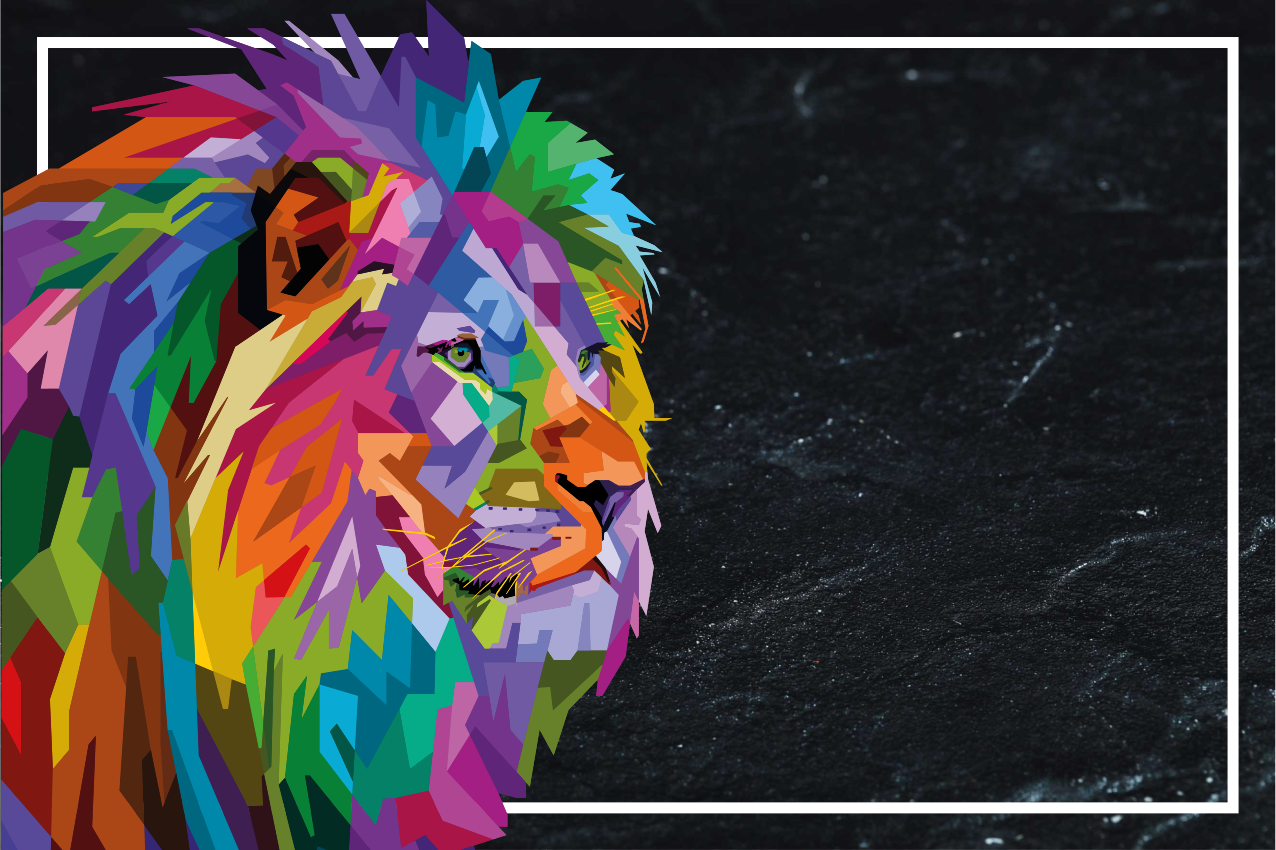 Podkładka na stół oryginalna kolorowa twarz lwa - TenStickers