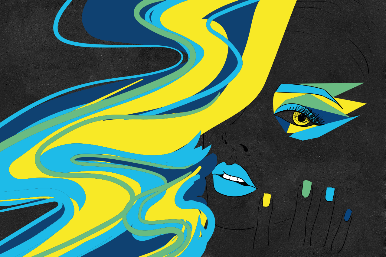 Podkładka na stół oryginalna sztuka odważnych twarzy - TenStickers