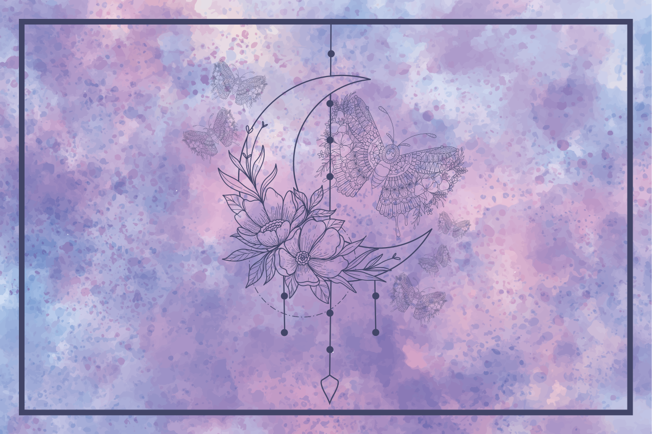 Podkładka na stół oryginalna kwiatowy księżyc - TenStickers