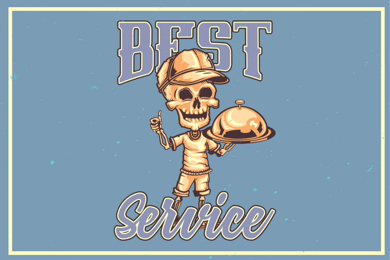 Podkładka na stół oryginalna kelner szkieletowy - TenStickers