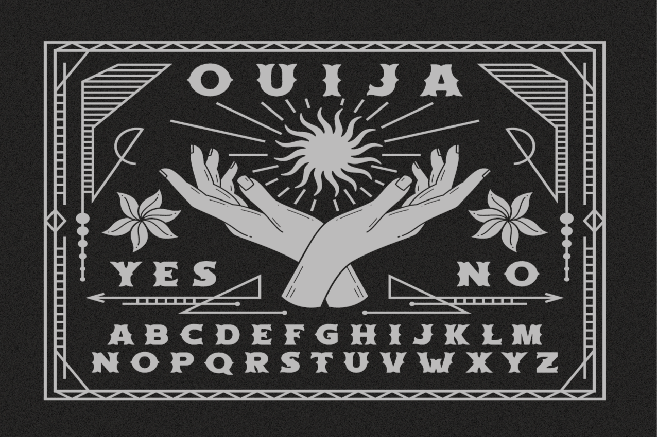 Podkładka na stół z tekstem ręce z planszy ouija - TenStickers
