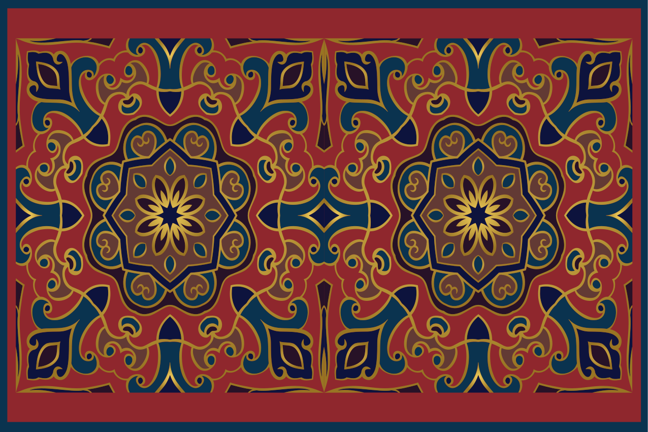 Podkładka na stół oryginalna kwiatowy wzór z detalami - TenStickers