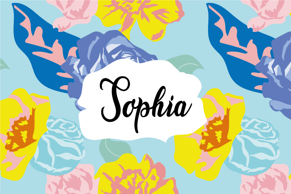 Podkładka na stół z imieniem Niebieskie i żółte liście - TenStickers