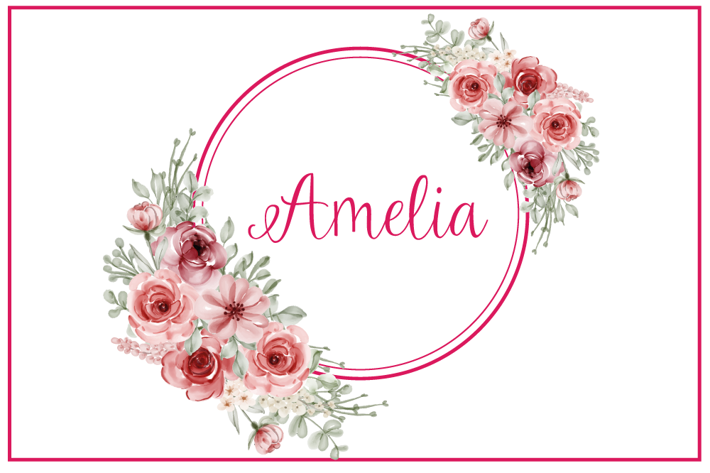 Podkładka na stół z imieniem roślinna personalizacja - TenStickers