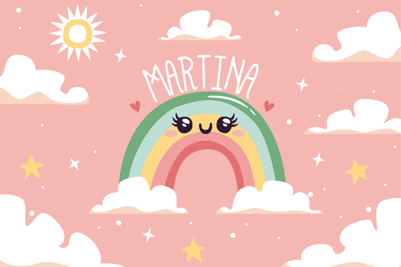 Podkładka na stół dla dzieci wesoła scena tęczy - TenStickers