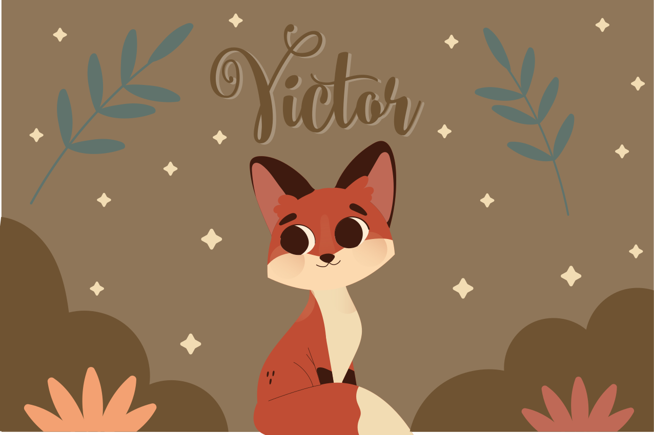 Podkładka na stół dla dzieci z uroczym liskiem - TenStickers