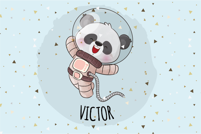 Podkładka na stół dla dzieci Urocza panda dla chłopca z imieniem - TenStickers