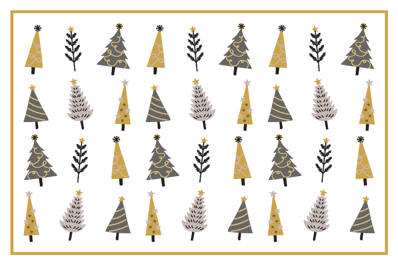 Podkładka na stół świąteczna Zestaw kolorowych choinek - TenStickers