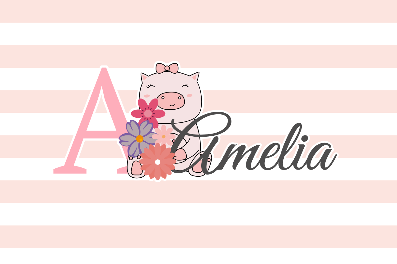 Podkładka na stół dla dzieci z uroczą świnką - TenStickers