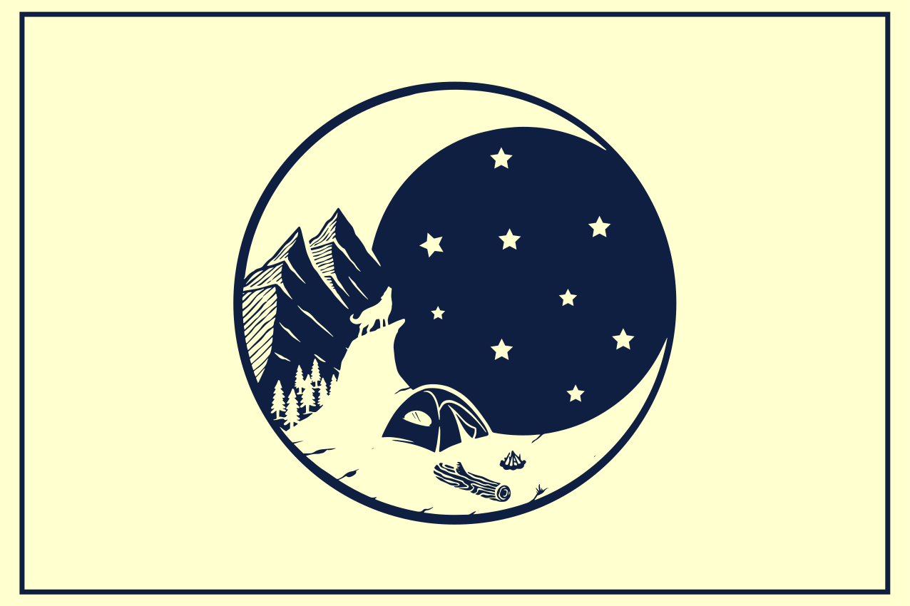 Podkładka na stół oryginalna scena górskiego biwaku - TenStickers