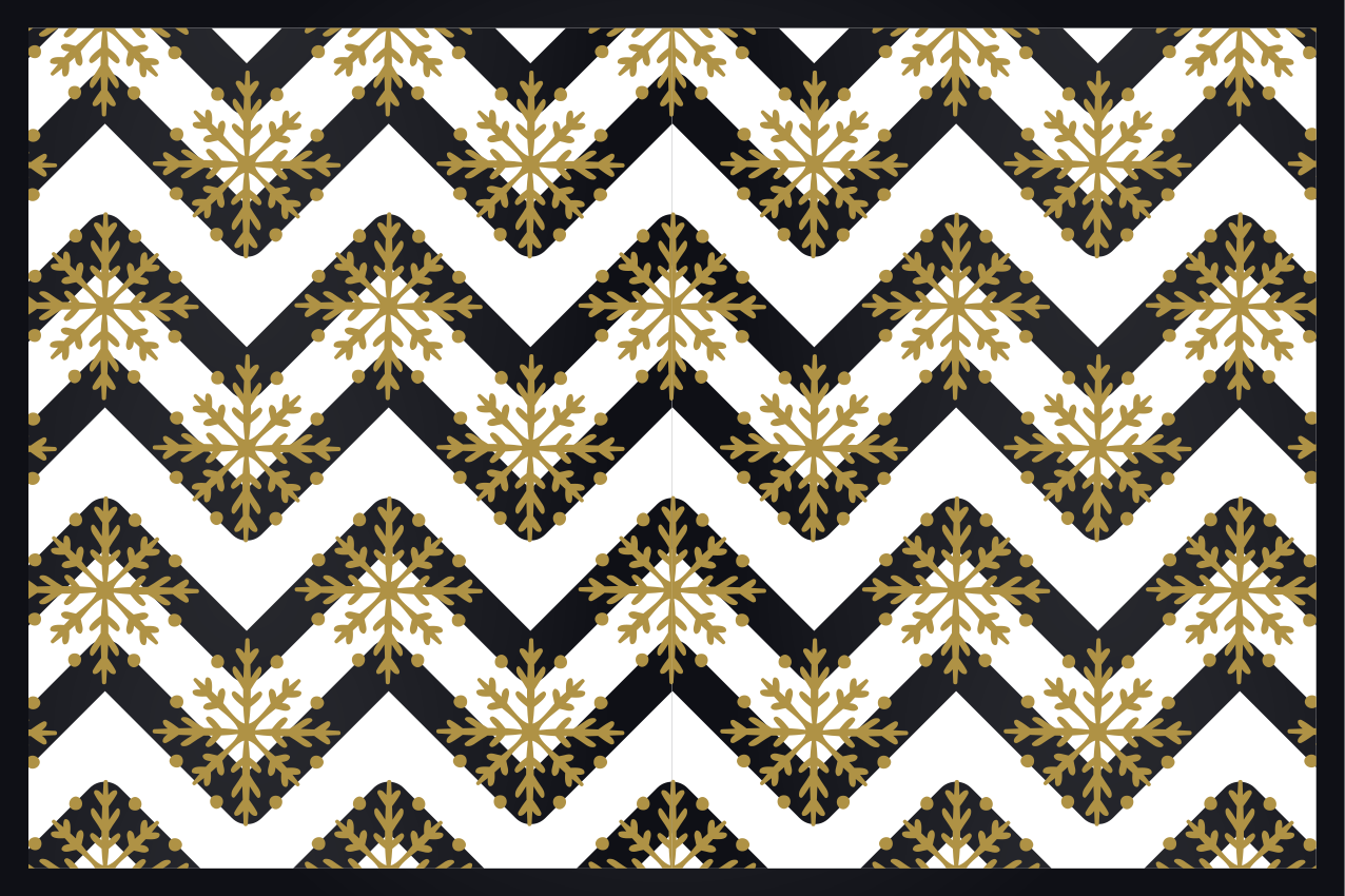 Podkładka na stół świąteczna w wzór chevron z płatkami - TenStickers