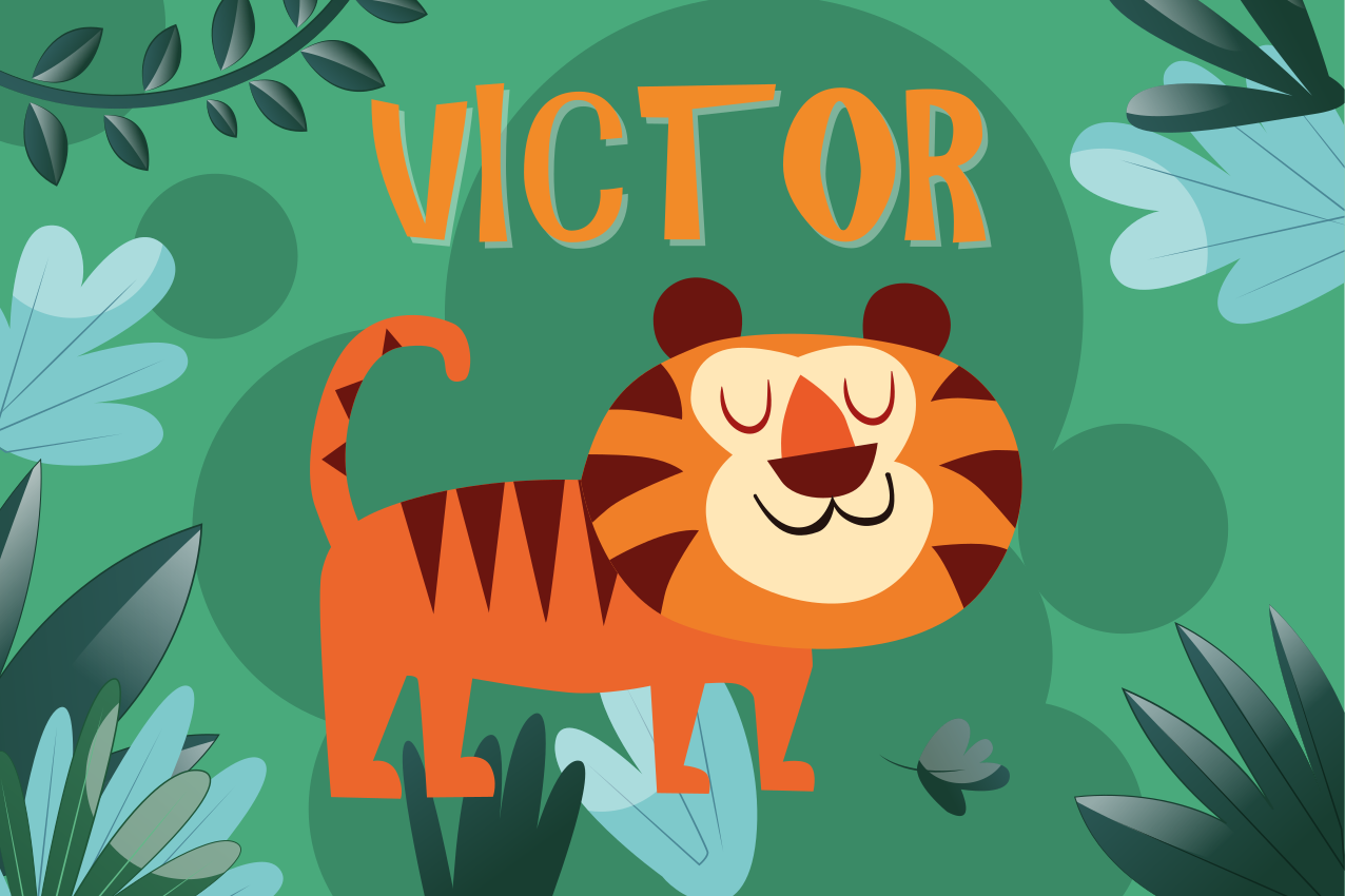 Podkładka na stół dla dzieci Słodki tygrys dla chłopca z imieniem - TenStickers