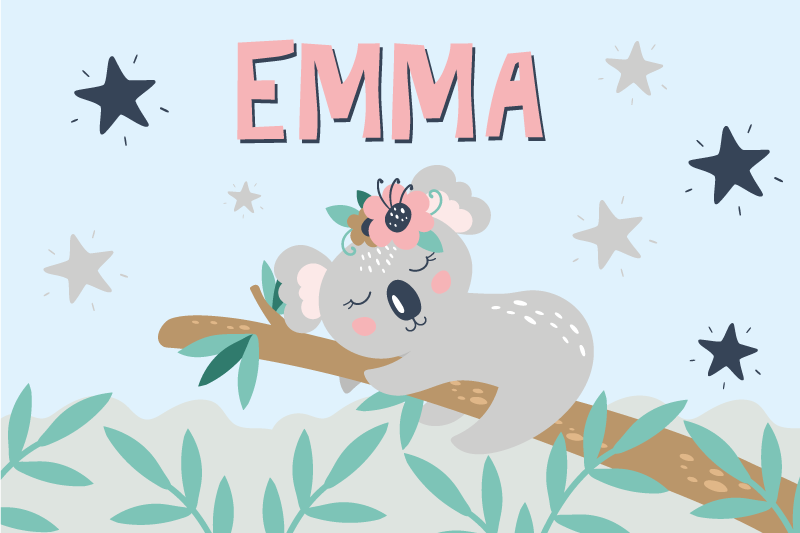 Podkładka na stół dla dzieci koala dla dziewczynki z imieniem - TenStickers