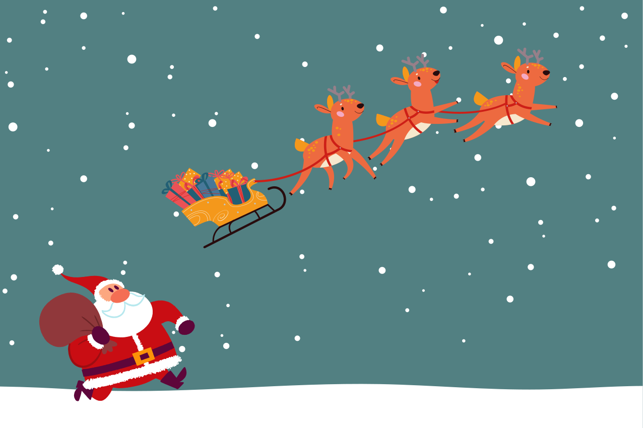 Podkładka na stół świąteczna sanie Świętego mikołaja - TenStickers