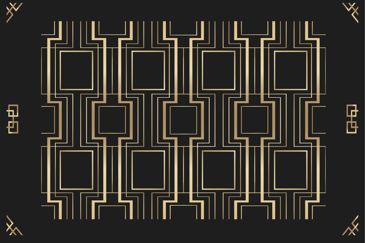 Elegancka podkładka na stół Złoty i czarny wzór dekoracyjny - TenStickers