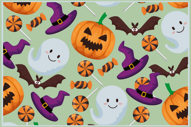 Podkładka na stół halloween kolorowe elementy halloween - TenStickers