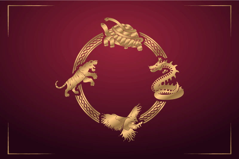 Podkładka na stół oryginalna złote emblematy zwierząt - TenStickers