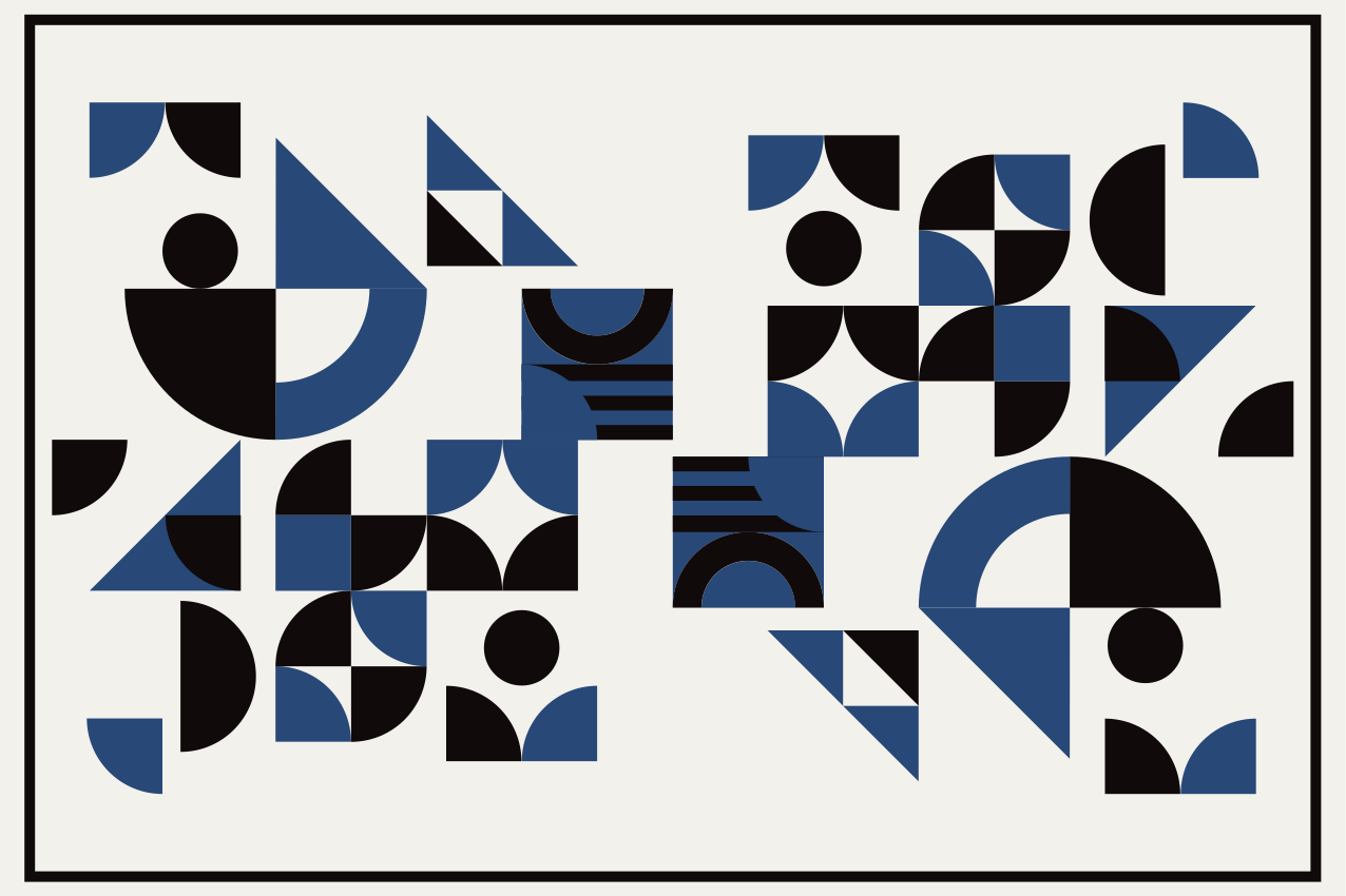 Podkładka na stół nowoczesna wzory geometryczne niebieskie - TenStickers