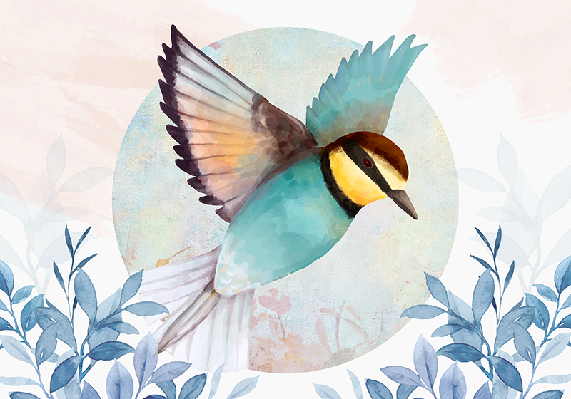 Podkładka na stół oryginalna Żywe ptasie wzornictwo - TenStickers