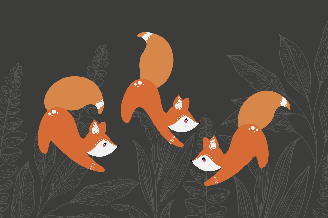 Podkładka na stół Lisy w stylu skandynawskim - TenStickers