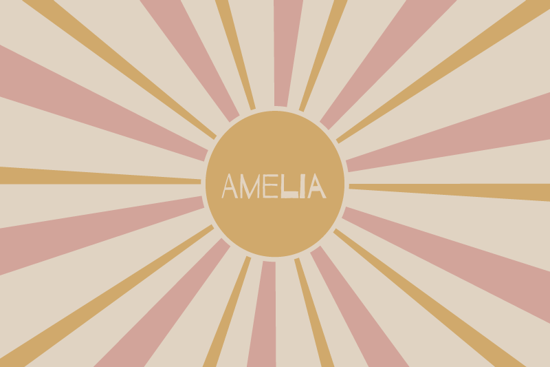 Podkładka na stół z imieniem słoneczny Środek - TenStickers