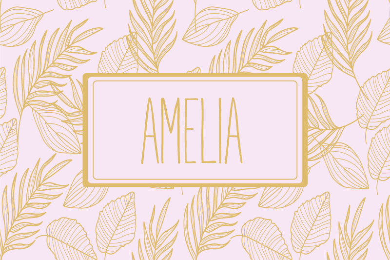 Podkładka na stół z imieniem wzór liściowy - TenStickers