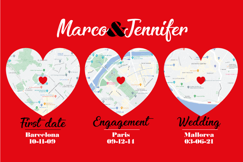 Podkładka na stół Kilka miejsc wyjątkowe chwile - TenStickers