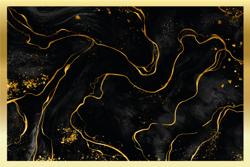 Mata stołowa czarna marmurowa - TenStickers