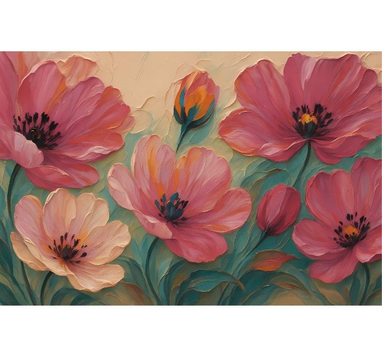 Fototapeta do łazienki malowane kwiaty - TenStickers