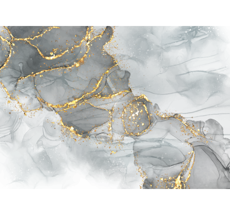 Fototapeta do sypialni ściana mozaikowa szaro-złota - TenStickers