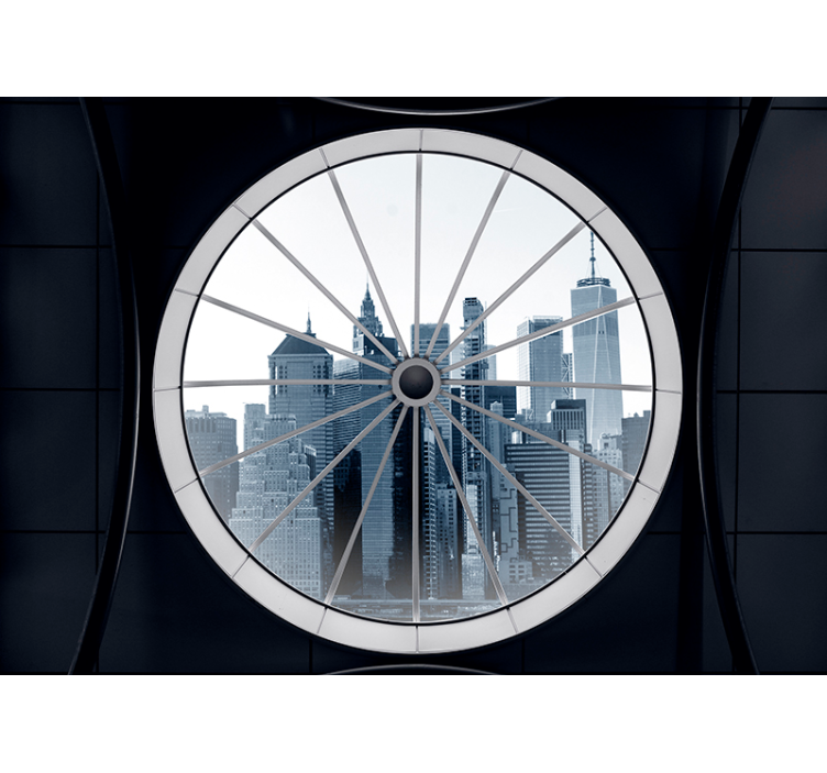 Tapeta do salonu zimne kolory miasto - TenStickers