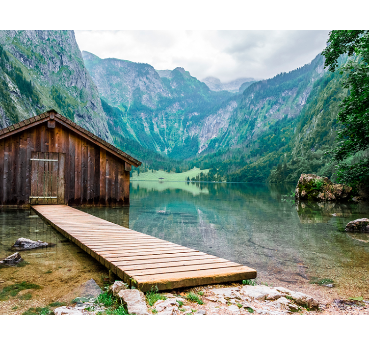 Fototapeta górska chatka - TenStickers