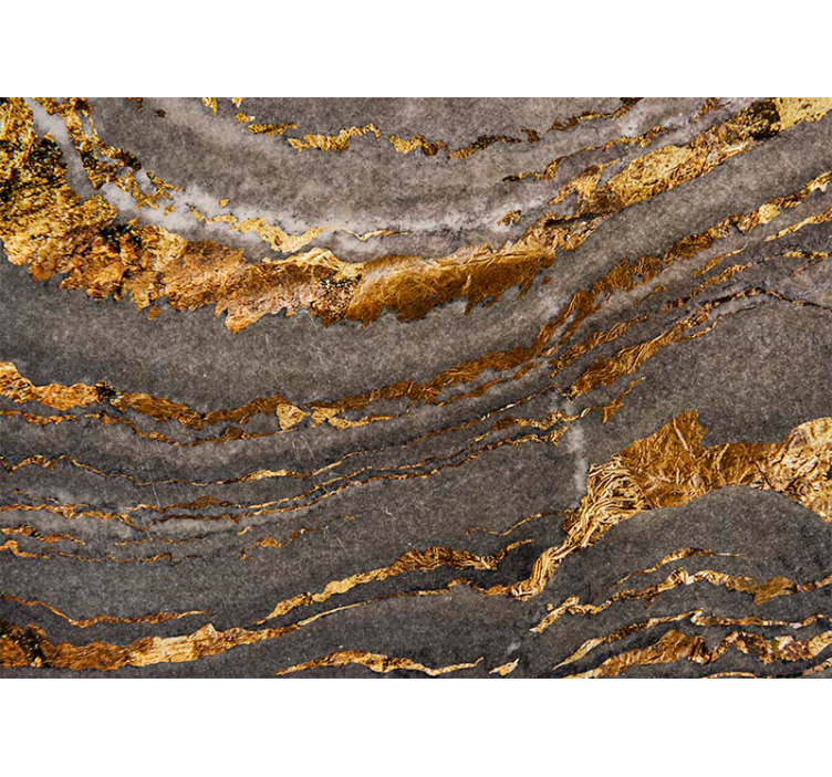 Luksusowa fototapeta z marmuru w kolorze złotym i niebieskim - TenStickers