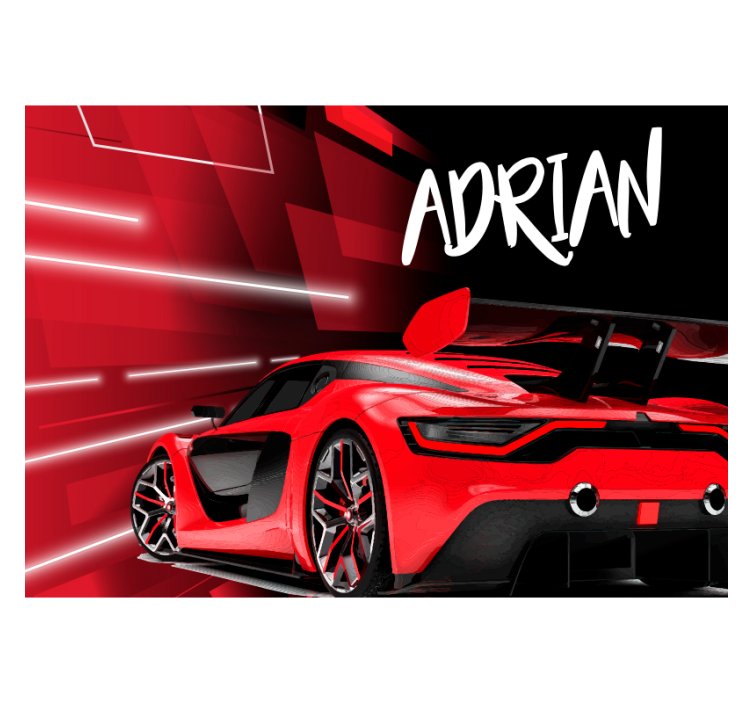 Fototapeta czerwony sportowy samochód - TenStickers