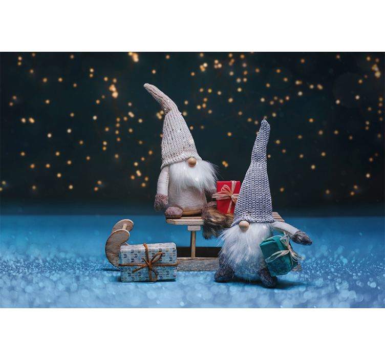 Fototapeta na boże narodzenie Świętowanie gnomów - TenStickers