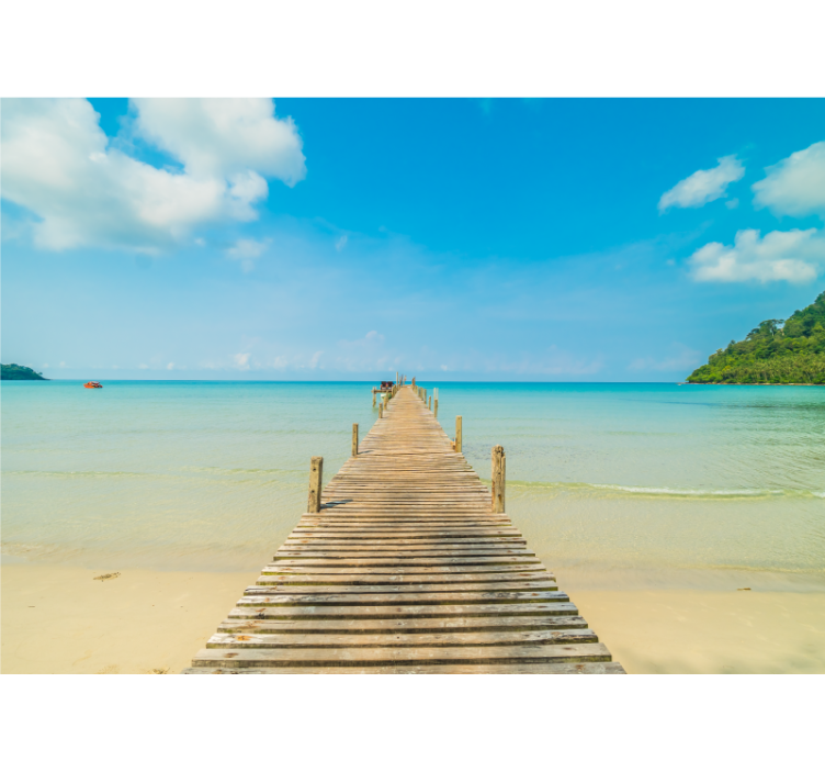 Fototapeta morze z widokiem na drewniany pomost - TenStickers