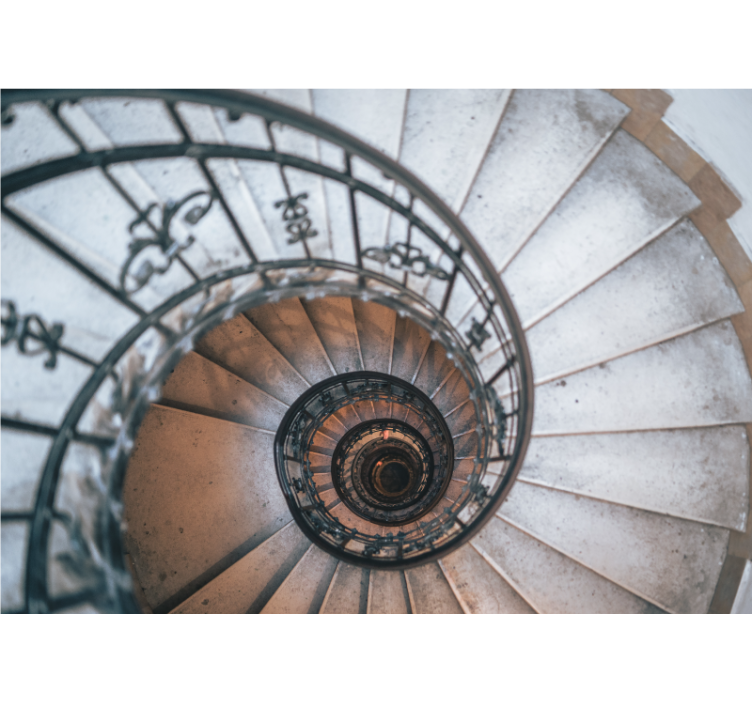 Fototapeta miasto wzór spiralnych schodów - TenStickers